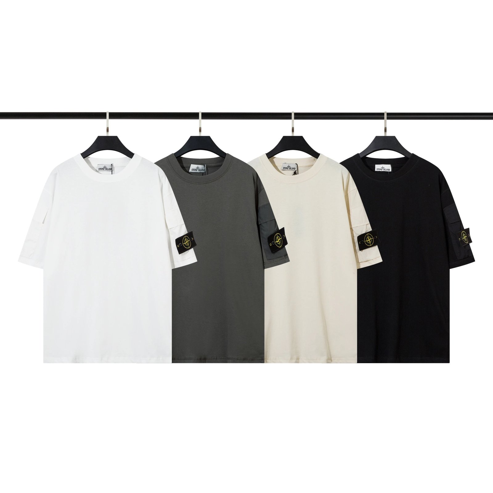 Stone Island-袖子口袋风衣T